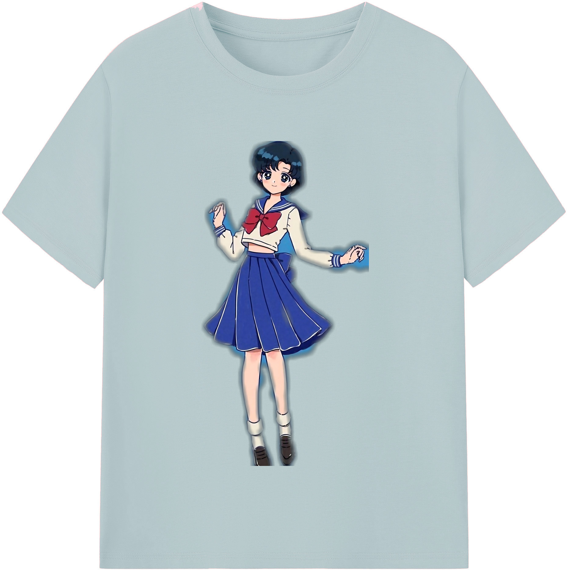 （画像用） 美少女戦士セーラームーン 水野 亜美 みずの あみ Sailor Moon Mizuno Ami 綿100％半袖Tシャツ（フロントプリント）